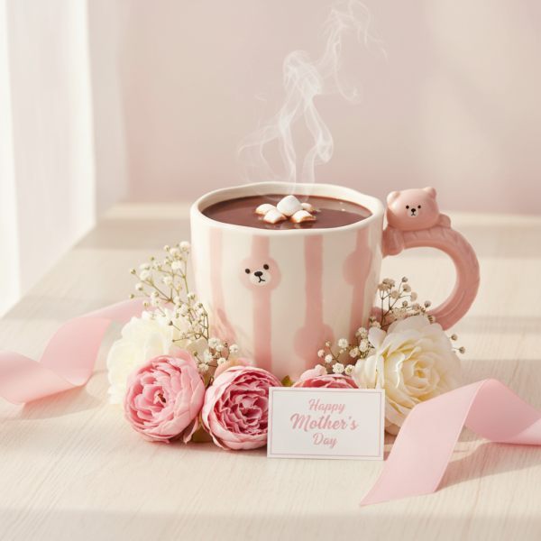 Bear Handle Ceramic Mug - Pink