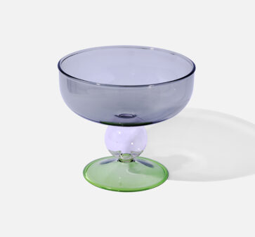 Black Glass Dessert Bowl + Glass Spoon Set