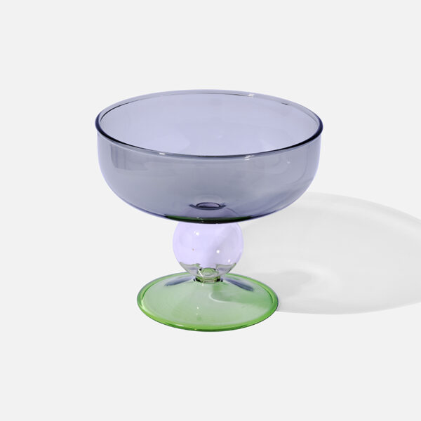 Black Glass Dessert Bowl + Glass Spoon Set