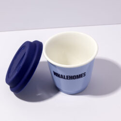 Ceramic Coffee Mug With Lid-Ocean Indigo