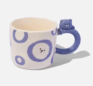 Bear Handle Ceramic Mug - Blue