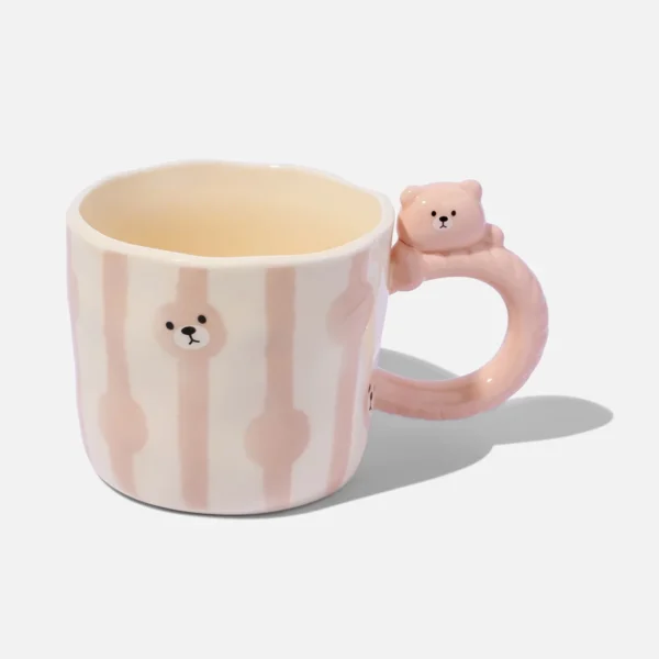 Bear Handle Ceramic Mug - Pink