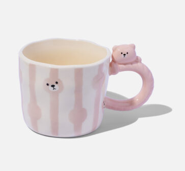 Pink Bear Mug With Handle , Kawaii Mug Gift, Coffee Cup for Girls & Teens