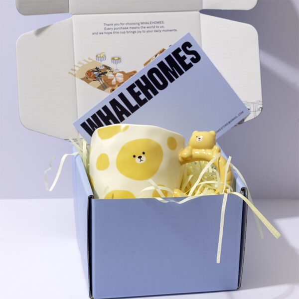 Yellow Bear Mug With Handle– Ceramic Bear Lover Gift for Christmas, Gift-Ready Packaging