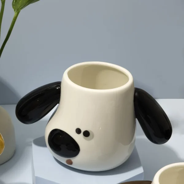 Puppy Shaped Mug Set - Black & Brown
