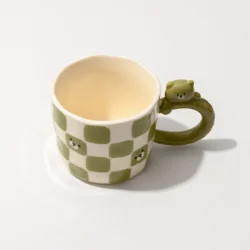 Bear Handle Ceramic Mug - Green