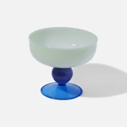 Green Glass Dessert Bowl + Glass Spoon Set