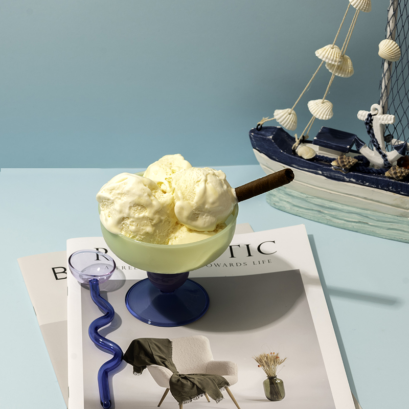 Green Glass Dessert Bowl lifestyle-3