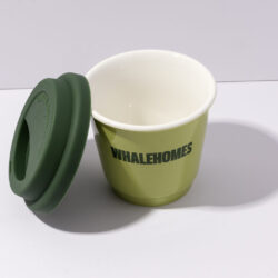 Ceramic Coffee Mug With Lid-Matcha Green