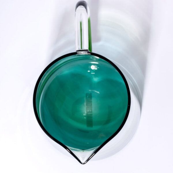 Two Tone Glass Pitcher With Handle