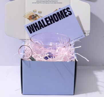 Pink Glass Dessert Bowl + Glass Spoon Set