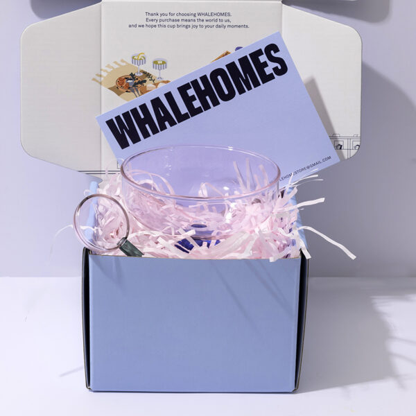 Pink Glass Dessert Bowl + Glass Spoon Set