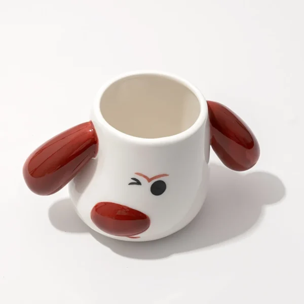 Puppy Shaped Mug Set - Brown & Red