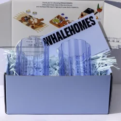 Blue Ripple Glass Cup x 2