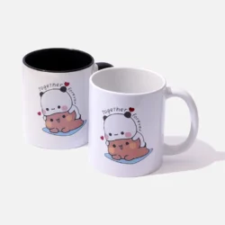 Couples Ceramic Mug Set in Black & White