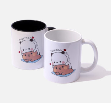 Black And White Ceramic Mug Set |Adorable Gift for Lovers & Anniversaries