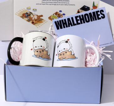Black And White Ceramic Mug Set |Adorable Gift for Lovers & Anniversaries