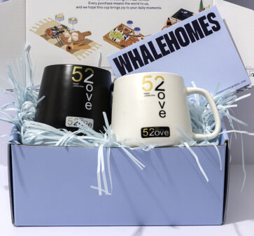 520 Love Ceramic Mug – Black and White Matching Coffee Cup Set