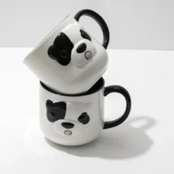 Two Dog Face Ceramic Coffee Mugs