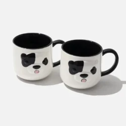 Two Dog Face Ceramic Coffee Mugs