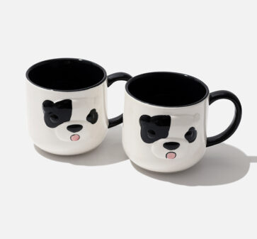 Two Dog Face Ceramic Coffee Mugs – Gift Ready for Christmas, Dog lover