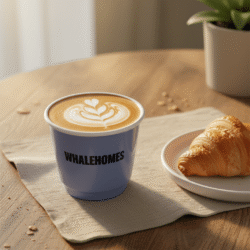 Ceramic Coffee Mug With Lid-Ocean Indigo