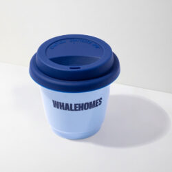 Ceramic Coffee Mug With Lid-Ocean Indigo
