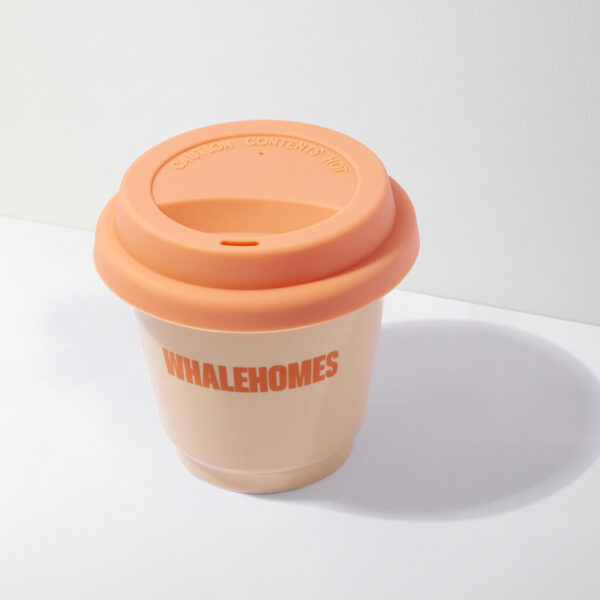 Ceramic Coffee Mug With Lid-Peach Milk